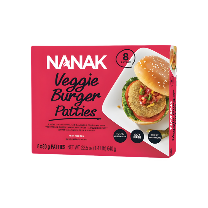 Nanak Veggie Burger Patty 640g - Frozen - bangladeshi grocery store near me