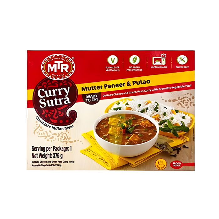 MTR Mutter Paneer and Pulao 375gm - Ready To Eat - pakistani grocery store near me