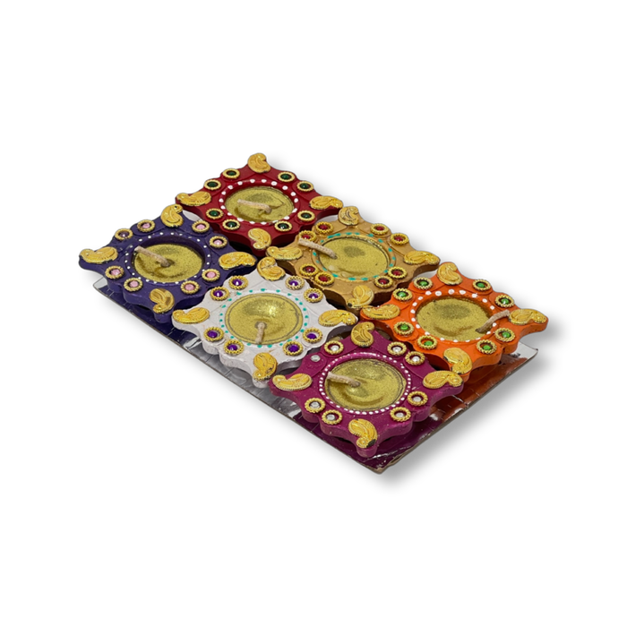Kitchen Queen Star Diya Set of 6 with Wax - Prayer (Pooja) | indian grocery store in Charlottetown