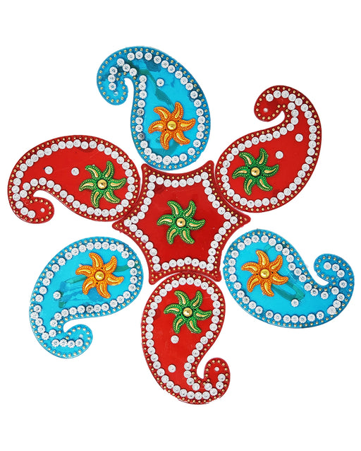 Kundan Six Point Rangoli Design (artificial Rangoli reusable) - Rangoli | indian grocery store in Halifax