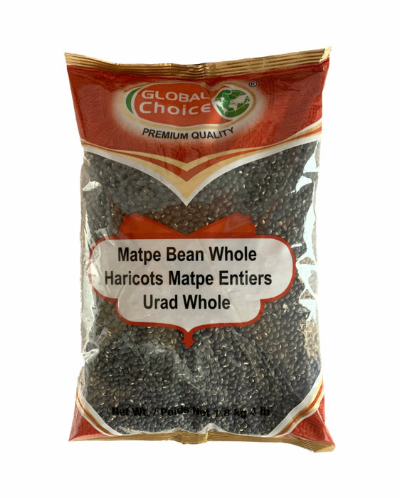Global Choice Matpe Bean Whole 1.8kg ( Urad Whole 4lb) - Lentils - pooja store near me